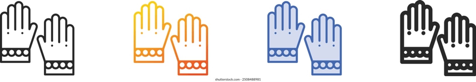 gloves icon.Thin Linear, Gradient, Blue Stroke and bold Style Design Isolated On White Background