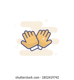 Gloves illustration style vector icon.