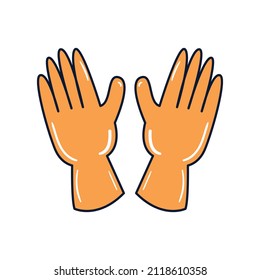 Ilustraciones de guantes establecidas en un fondo transparente