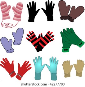 gloves - ilustracaja Vector