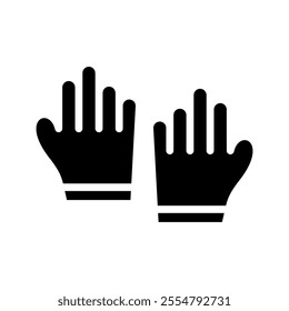 Gloves isolated glyph vector icon