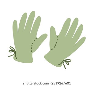 Guantes aislados sobre fondo blanco. Manoplas de invierno de ilustración plana de dibujos animados para niños.