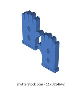 Gloves isometric left top view 3D icon