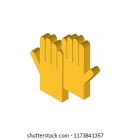 Gloves isometric left top view 3D icon
