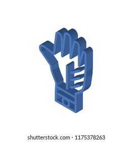 Gloves isometric left top view 3D icon