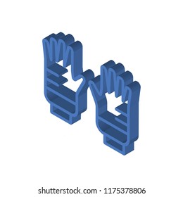 Gloves isometric left top view 3D icon