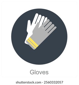 Gloves and keeper icon concept