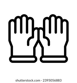Handschuhe Linie Symbol Vektorgrafik. Einfache Vektorgrafik von Elementen, geeignet für Anwendungen, Websites und Präsentationen einzeln auf weißem Hintergrund