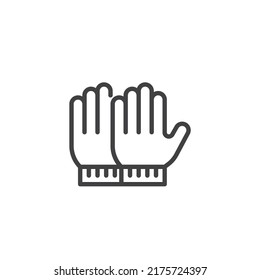 Icono de línea de guantes. signo de estilo lineal para concepto móvil y diseño web. Icono de vector de contorno de pares de guantes. Símbolo, ilustración del logotipo. Gráficos vectoriales