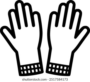 Icono de línea de guantes. signo de estilo lineal para concepto móvil y signo de Web, símbolo, Vector, arte