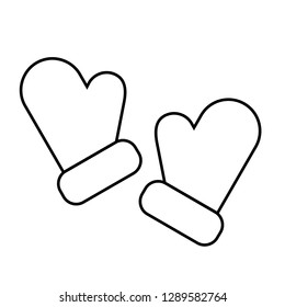 gloves line icon vector  isolated illustration editable