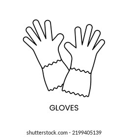  Handschuhe mit linearem Symbol, Vektorgrafik von Schutzausrüstung von Bienen.
