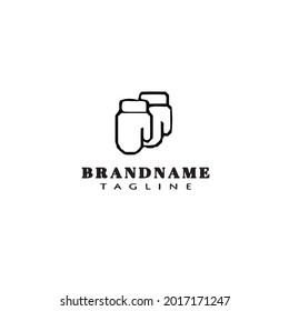 icono de plantilla de caricatura del logotipo de guantes ilustración vectorial moderna