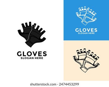 Gloves logo vector icon. Tactical gloves for outdoor activities in vector. Warm sports gloves in vector.