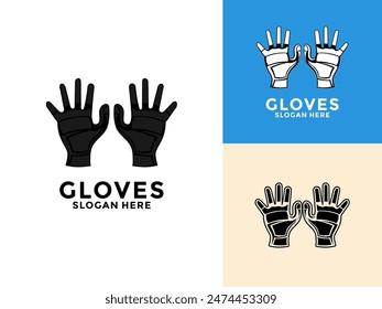 Gloves logo vector icon. Tactical gloves for outdoor activities in vector. Warm sports gloves in vector.