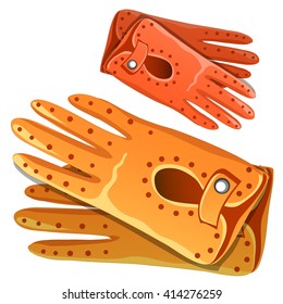 Gloves made of suede. Vector illustration.