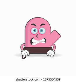gloves mascot character with angry expression. vector illustration