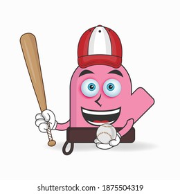 gloves mascot character with baseball playing gear. vector illustration