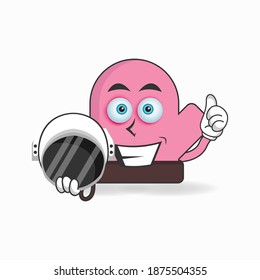 The gloves mascot character becomes an astronaut. vector illustration
