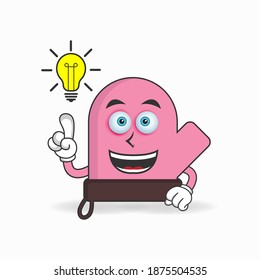 The gloves mascot character with an expression gets an idea. vector illustration