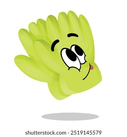 gloves mascot for gardening illustration. happy expression