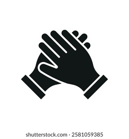 Gloves medical icon is a simple vector illustration of a pair of disposable gloves, perfect for representing hygiene, safety, and infection control in healthcare settings.