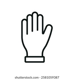 Gloves medical icon is a simple vector illustration of a pair of disposable gloves, perfect for representing hygiene, safety, and infection control in healthcare settings.