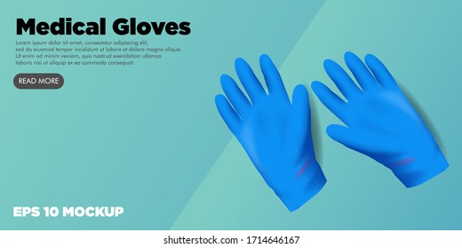 gloves medical kit editable website banner background