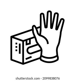 guantes de línea médica vector. signo médico de guantes. símbolo de contorno aislado ilustración negra