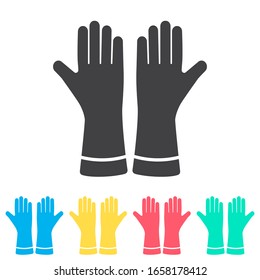 Gloves multi color icon set. Simple glyph, flat vector of spring icons for ui and ux, website or mobile application