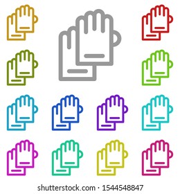 Gloves multi color icon. Simple thin line, outline vector of laundry icons for ui and ux, website or mobile application