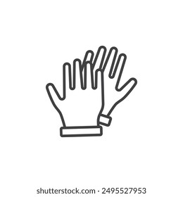 Gloves outlined icon isolated on white background