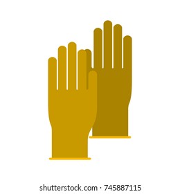 gloves pair in colorful silhouette vector illustration