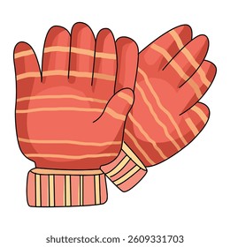 Gloves red isolated on a white background