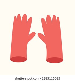 Guantes, guantes rojos. Guantes de goma. Ilustración vectorial de guantes