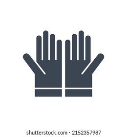 Icono de glifo vector relacionado con guantes. Señal de guantes. Aislado en fondo blanco