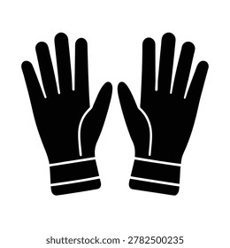 Gloves silhouette vector art illustration and minimal black and white design