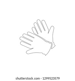 gloves. simple flat vector icon illustration. outline line symbol - editable stroke