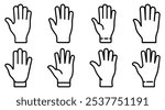 Gloves simple linear icon. Set of gloves linear icons. Vector illustration