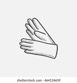 Gloves sketch icon for web, mobile and infographics. Hand drawn vector isolated icon.