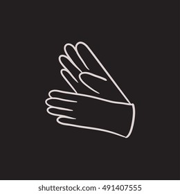 Icono de esbozo de guantes para web, móvil e infografía. Icono de guantes dibujados a mano. Icono vector guantes. Icono de guantes aislado en fondo blanco.
