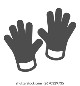 Gloves solid icon, autumn clothing concept. Vector graphics. Pair of warm knitted mittens for hands, clothes sign on white background, glyph style icon for mobile or web design