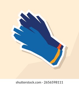 Etiqueta engomada de los guantes con la paleta suave plana del color en estilo del recorte