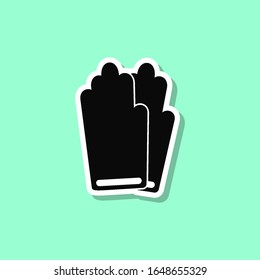 Gloves sticker style icon. Simple thin line, outline, glyph, flat vector of wash icons for ui and ux, website or mobile application