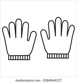 Gloves stock icon outline vector