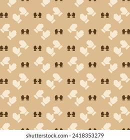 Gloves trendy repeating pattern brown abstract background vector illustration