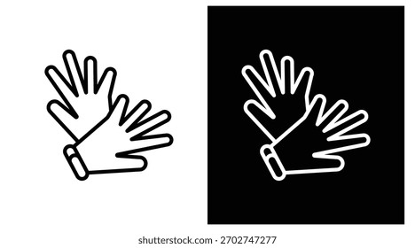 Versión de dos tonos de guantes en fondo blanco y negro
