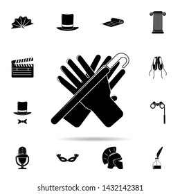 gloves and umbrella icon. Universal set of cinema and teatr for website design and development, app development