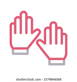 gloves vector color line icon 