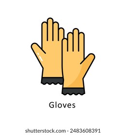Gloves vector  Filled outline Design illustration. Symbol on White background EPS 10 File